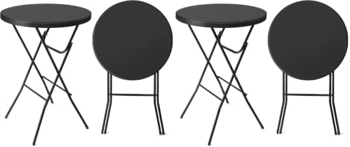 VINGLI 32" Cocktail Table, Folding Round Table Bar Height, High Top Table (Pack of 2)