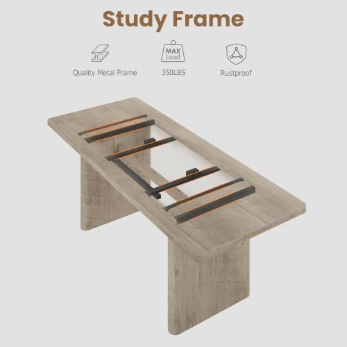 GarveeHome Rectangular 63"-82.7" Extendable Dining Table with Round Corner
