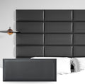 Art3d 9-Pack Peel and Stick Upholstered Headboard, 9.84 x 23.62 in, Black