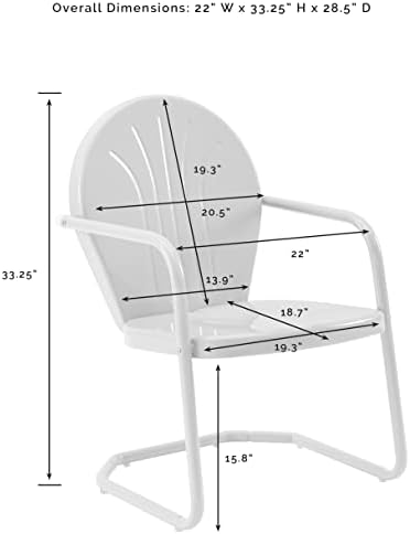 Crosley Furniture Griffith Retro Metal Outdoor Chair