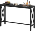 BON AUGURE Bar Table, 55 in Counter Height Pub Table, Tall Narrow Behind Couch Sofa Table, High Top Wood Long Console Tables for Home, Living Room (Black Oak)