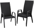 JEAREY Patio Dining Chairs Set of 4, Stackable Outdoor Chairs, Black