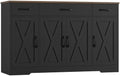 HOSTACK Kitchen Buffet Sideboard Storage Cabinet, Coffee Bar Cabinet, Black