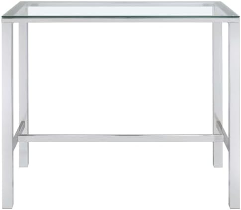 Coaster Home Furnishings - Tolbert - Glass & Metal - 47-Inch Rectangular Bar Table with Tempered Glass Top and Chrome Legs - Dining Room & Home Bar - Chrome - 104873