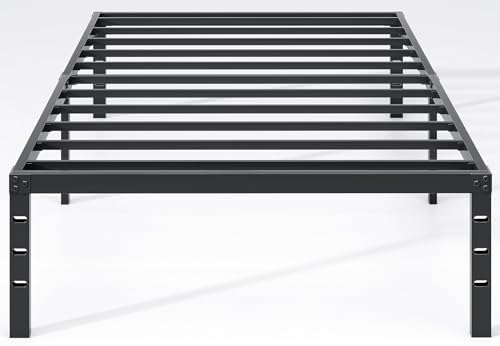 NEW JETO Metal Bed Frame,Twin Size Bed Frame with Storage Space,12 Inch
