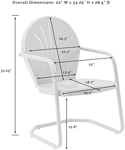 Crosley Furniture Griffith Retro Metal Outdoor Chair