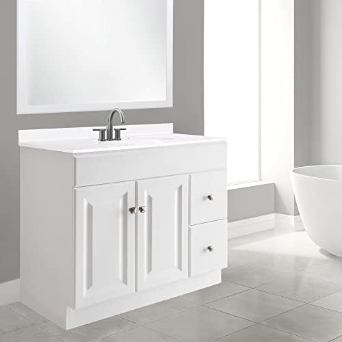 Design House Wyndham Bathroom Vanity, 36", White | , Freestanding, Traditional, Wood, Bath, 597237