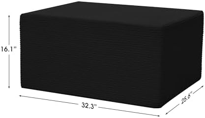Ottoman for Cloud Sectional Boneless Couches Living Room, Modular Ottoman for Deep Seat Oversized Couch, Memory Foam Compressed Spineless Foot Rest for Bedroom Apartment Black
