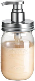 Amolliar Plastic Mason Jar Soap Dispenser with Pump Lid 16OZ - Silver