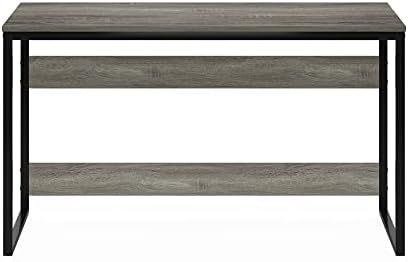 Furinno Moretti 52-Inch Wide Metal Frame Desk, Grey Oak