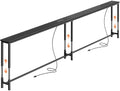 Huuger 102.4 Inch Sofa Table with Power Outlets, Skinny Behind Couch Table