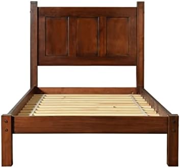 Grain Wood Furniture Shaker Solid Wood Panel Platform Bed, Twin Size, Cherry