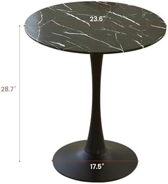 Round Dining Tulip Table 24" (Faux Marble Black)