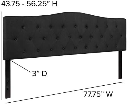 EMMA + OLIVER Black King Tufted Headboard