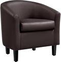 Topeakmart Faux Leather Accent Chair, 300 lb Cap, Espresso