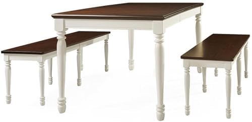 Crosley Furniture Shelby 3-Piece Dining Set, Dual Benches