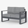 LayinSun Outdoor Patio Aluminum Loveseat, Metal Modern 2-Seat Sofa with Washable Thick Cushions