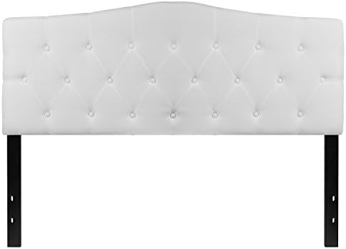 EMMA + OLIVER White Queen Tufted Headboard