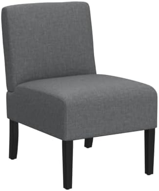 BestMassage Dining Chairs Accent Chair Armless Chair with Solid Wood Legs Home Furniture for Set of 2 Urban Style Modern Elegant Design Fabric Living Room Chairs,Grey