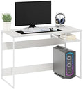 Furinno Moretti 45-Inch Wide Metal Frame Desk, Solid White