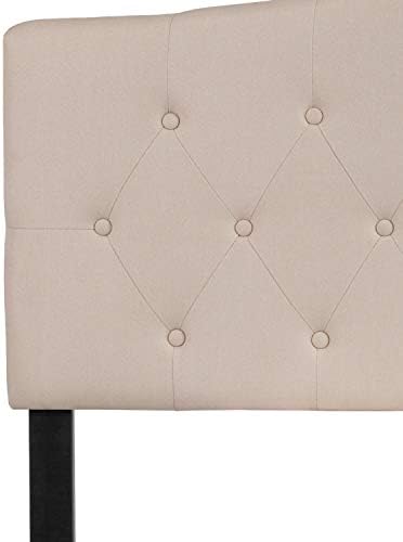 EMMA + OLIVER Beige Full Tufted Headboard