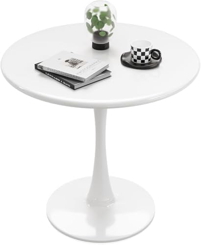 White Round Dining Table for 2 Person, 24 Inch Small Tulip Table
