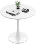 White Round Dining Table for 2 Person, 24 Inch Small Tulip Table