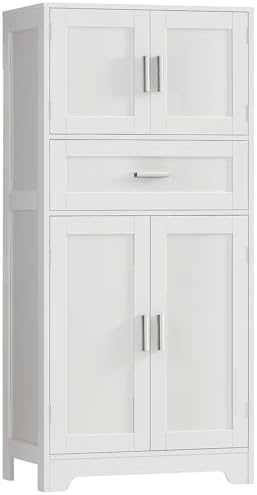 TEENFON Bathroom Storage Cabinet with Adjustable Shelf & Large Drawer