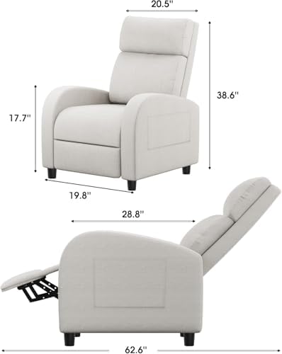 Homall Recliner Chair, Recliner Sofa Fabric for Adults, Beige Recliners