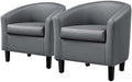 Topeakmart Faux Leather Accent Chair Set of 2, 300 lb Cap, Gray