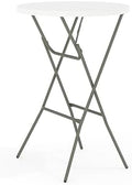 Flash Furniture 2.6-Foot Round Granite White Plastic Folding Table