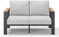 Aluminum Outdoor Patio Furniture Loveseat, All Weather Patio Conversation Sets with Washable Thick Cushion, Morden Patio Furniture Set for Porch, Balcony, Deck, Yard,Gray