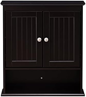 Spirich Bathroom Wall Cabinet Over Toilet, Small Medicine Cabinet Espresso | FSC-Certified MDF, Adjustable Shelf, Easy Assembly, Space-Saving Open & Concealed Storage for Toiletries, Towels, And Decor