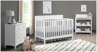 Oxford Baby Harper 4-in-1 Convertible Crib, Snow White, GreenGuard Gold Certified