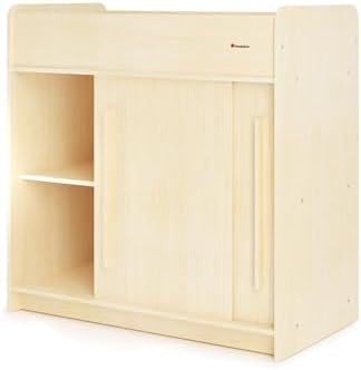 Foundations SafeGlide Daycare Changing Table w/Built-in Shelving, Natural