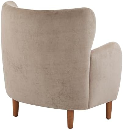 Christopher Knight Home Dolly Mid-Century Modern Velvet Upholstered Wingback Club Chair, Living Room Lounge Chair for Relaxation, Reading Armchair, Solid Wood Living Room Accent Chair, Camel+Brown