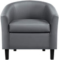 Topeakmart Faux Leather Club Chair, Modern Accent Chair, Gray