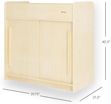 Foundations SafeGlide Daycare Changing Table w/Built-in Shelving, Natural
