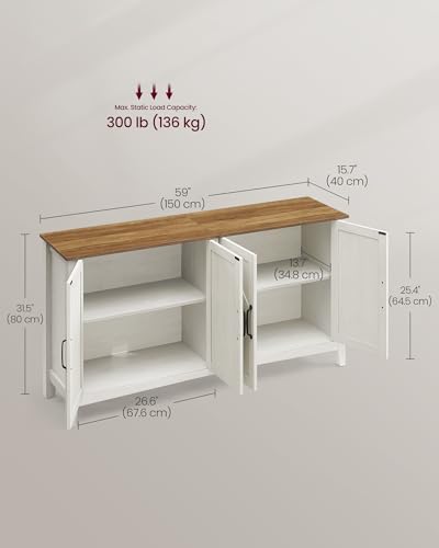 VASAGLE Buffet Cabinet, Coffee Bar, Adjustable Shelf