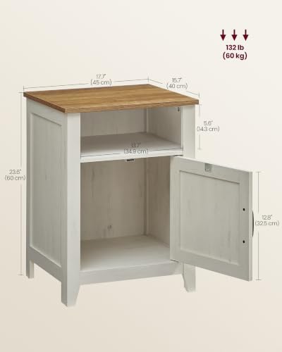 VASAGLE Farmhouse Nightstand with Barn Door, Bedside Table, Set of 2