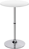 Leopard MDF Round Top Not Adjustable (41 INCHES Height) Bar Table, White