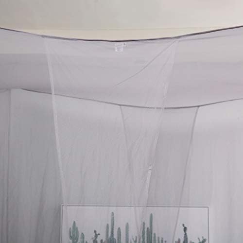 Mengersi 4 Corner Post Elegant Canopy Bed Curtains for Full Queen King Bed,Mosquito Net Suitable for Indoor Outdoor Net(Gray, L87xW79xH98 inch)