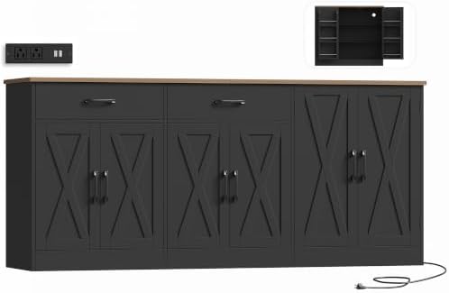 HOSTACK 71" W Kitchen Buffet Cabinet with Storage, Large Coffee Bar Cabinet