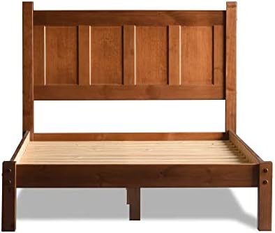 Grain Wood Furniture Shaker Solid Wood Panel Platform Bed, Queen Size, Cherry