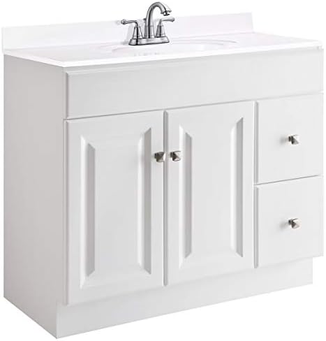 Design House Wyndham Bathroom Vanity, 36", White | , Freestanding, Traditional, Wood, Bath, 597237