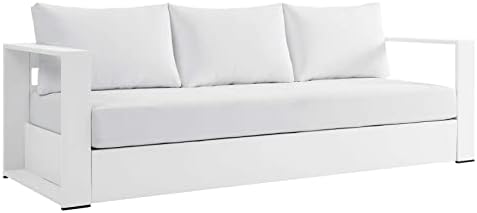 Modway Tahoe Aluminum Outdoor Patio Sofa in White White