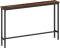 SUPERJARE 39.4 inch Narrow Behind Couch Table with Charging Stations