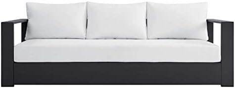 Modway Tahoe Aluminum Outdoor Patio Sofa in Gray White