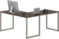 SHW Mission 55 x 60 L-Shape Home Office Computer Desk, Espresso