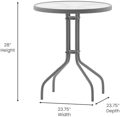 Flash Furniture 23.75 in Round Table, Silver